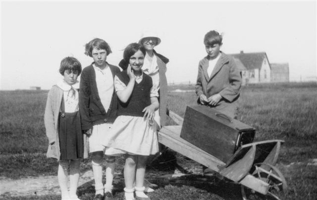 Helen Creighton with children on Devil's Island, c. 1929