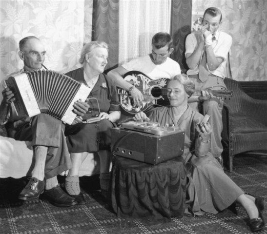 Helen Creighton with the Gallagher family